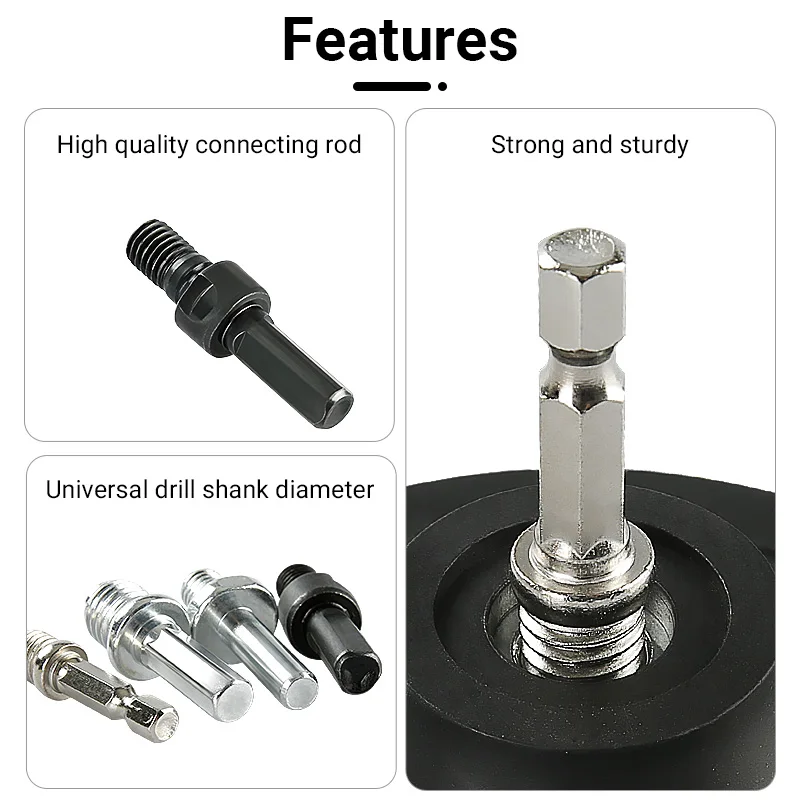 Hand drill angle grinder adapter connecting rod hexagonal handle round handle sticky disc polishing machine accessories tool