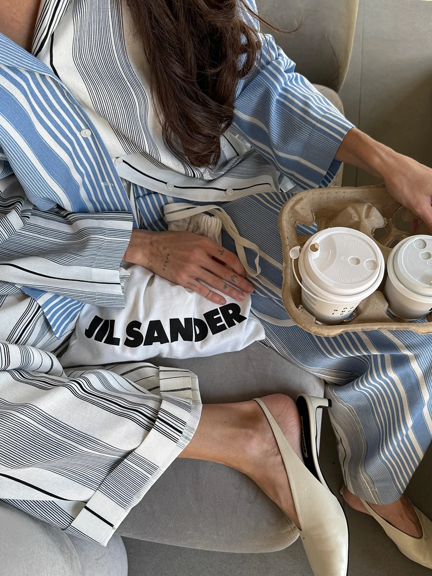 Marthaqiqi Printing Women Sleepwear Set Long Sleeve Nightgowns Sexy Turn-Down Collar Pajamas Pants Casual Ladies Nightwear Suit