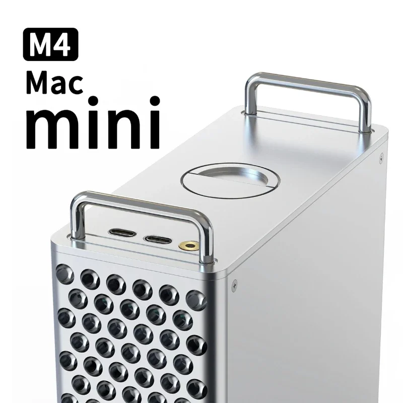 New Aluminum Alloy Protective Case Accessorie for Mac Mini M4/m4 Pro Case with Heat Dissipation Stand
