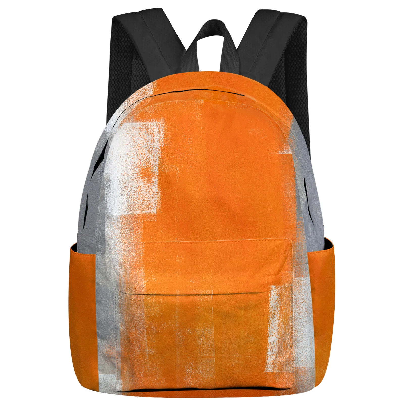 

Orange Gray Abstract Oil Painting Texture Backpacks Custom Student School Bags Laptop Backpack Men Women Female Travel Mochila