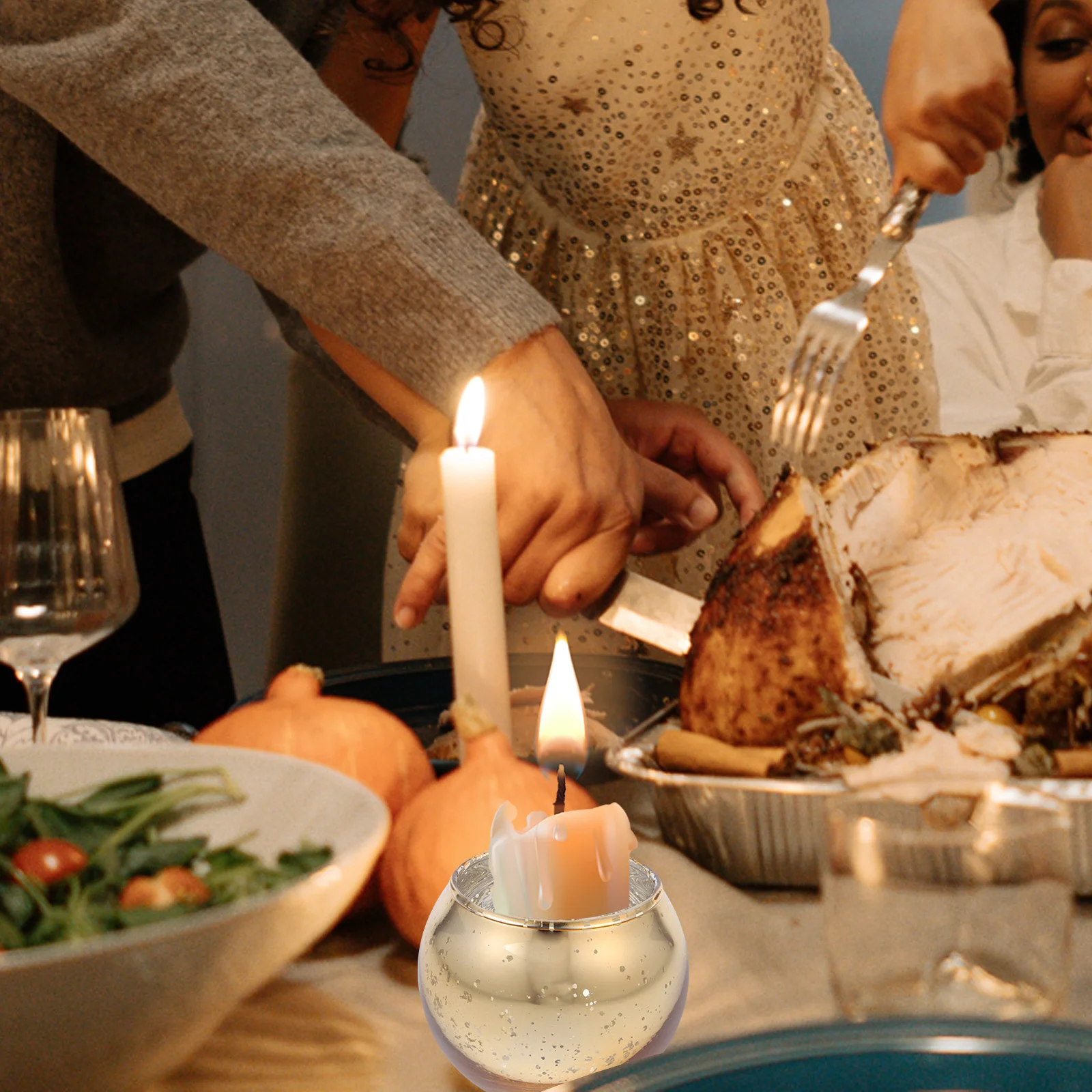 12 قطعة حامل شمع زجاجي حامل صغير مستدير لقطعة مركزية للطاولة ديكور المنزل قطع مركزية للطاولة #2