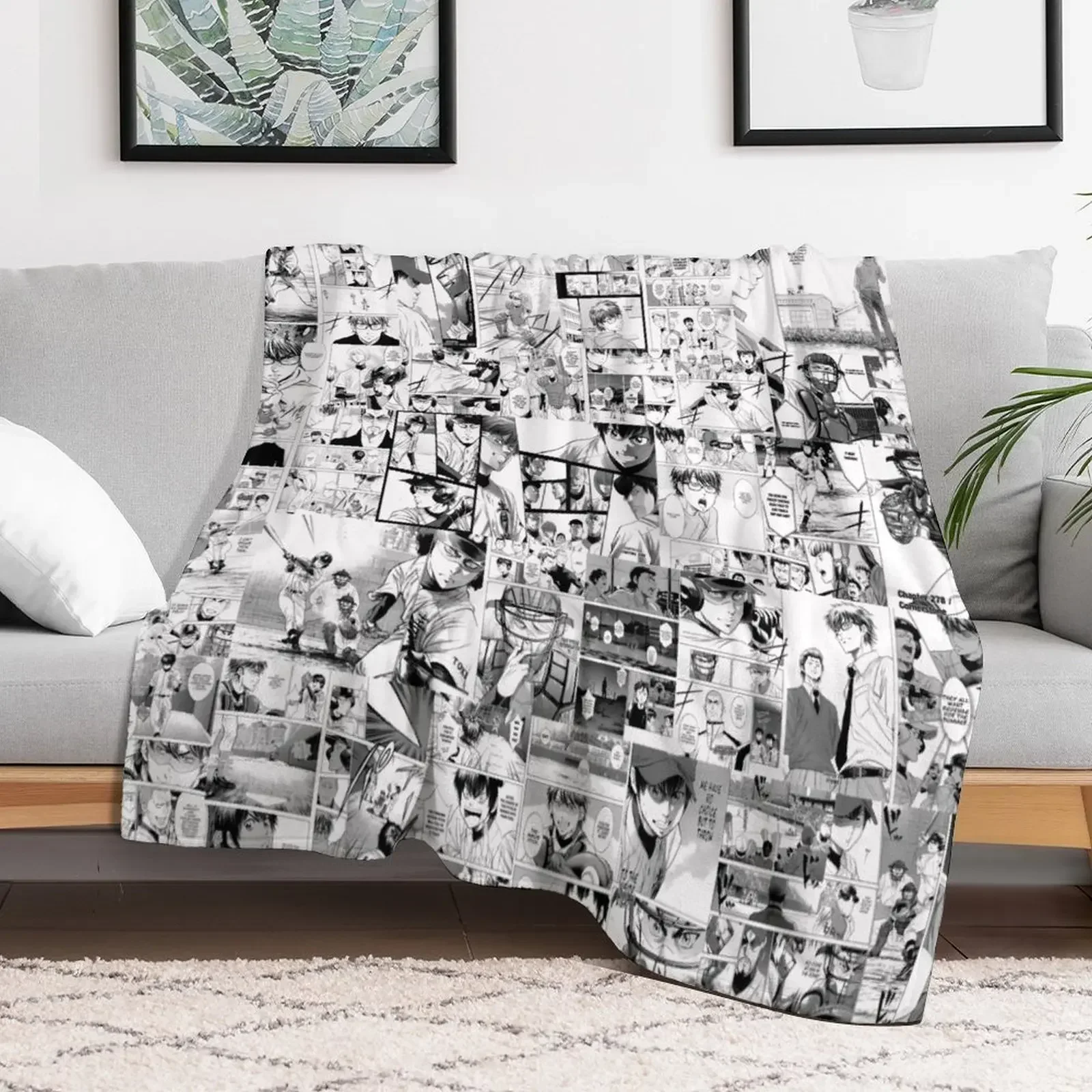

Diamond no Ace Manga Collage Throw Blanket Extra Large Throw Flannels Blankets Tourist Plush for winter Luxury Brand Blankets