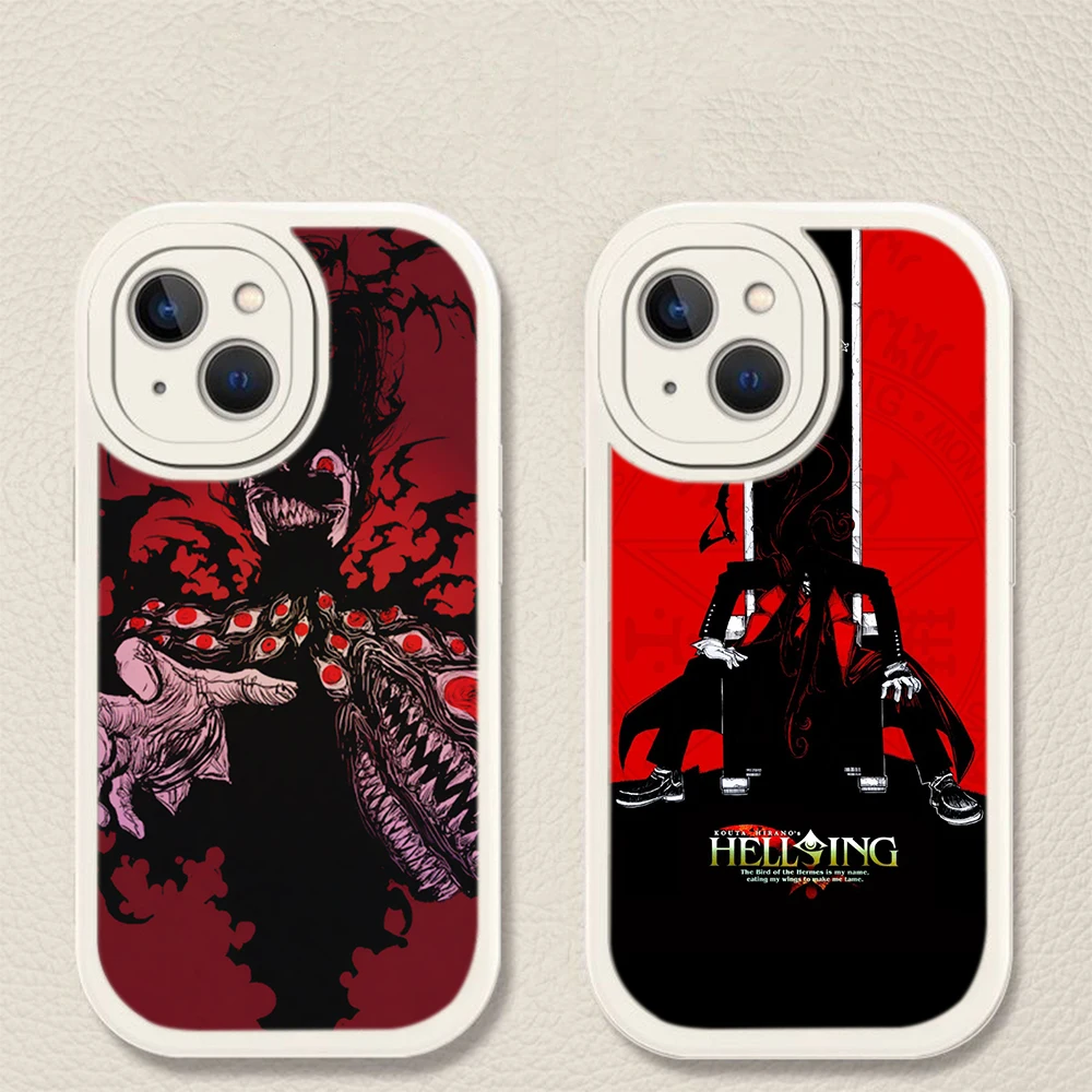 63B casing silikon lembut kipas Alucard Hellsing Anime untuk iPhone 15 Plus 14 13 12 11 X XS XR Pro Max Mini 8 7 Plus