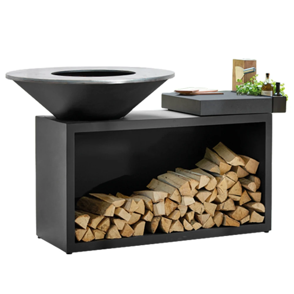 Camp Fire Grill Portable Charcoal Corten BBQ for Outdoor Cooking