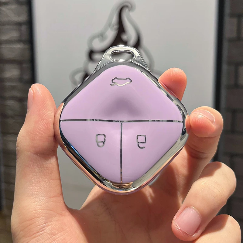 حافظة حماية لحامل غطاء السيارة عن بعد من البولي يوريثان لـ SGMW Wuling BINGO Airev Baojun Kiwi EV 3 أزرار مجموعة ملحقات ذكية عن بعد