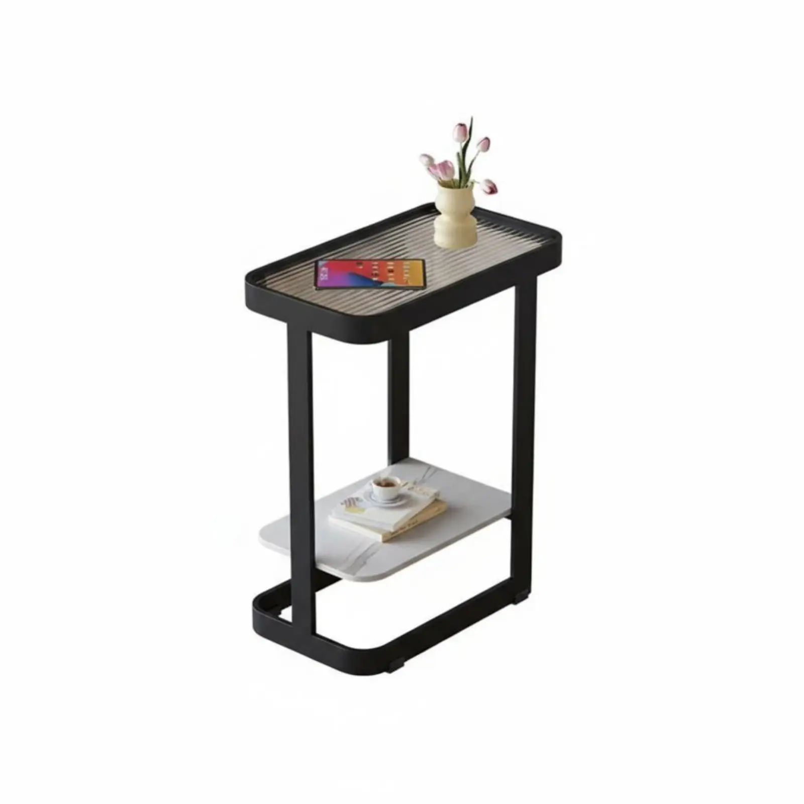 

Двухуровневый изогнутый стол: компактная мебель для дома, минималистичный дизайн, прочная конструкция для владельцев жилья, взрослых, спальни