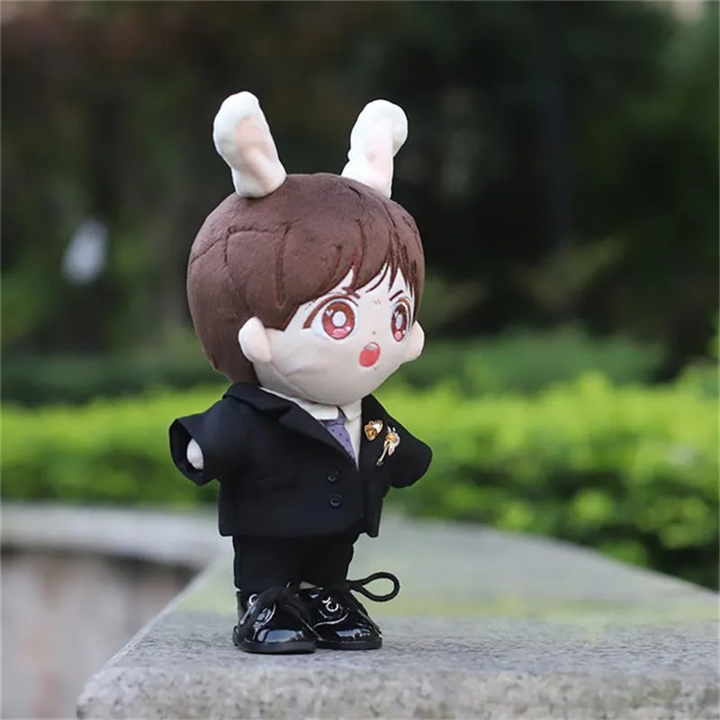 20cm KPOP toys Figure Doll Plush Doll's Clothes 3pcs / set  Suit Stuffed Baby Dolls Toy Plushies IDOL Fans Collection Gift