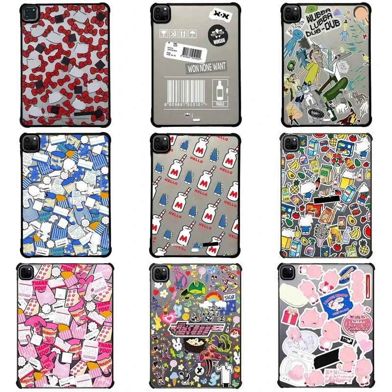 Cute Cartoon Acrylic IPad Case for IPad Air 4 Air 5 10.9inch IPad Pro 2020 2021 2022 11inch 12.9inch Protective Cover Shell