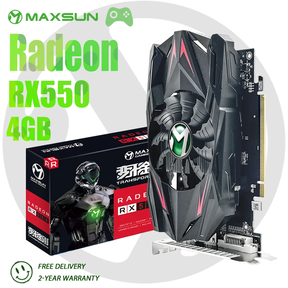 

Видеокарта MAXSUN AMD RX 550 4 ГБ GDDR5 бит DVI HDMI-совместимая с DP 14 нм компьютерный ПК Radeon GPU видеокарта в Бразилии