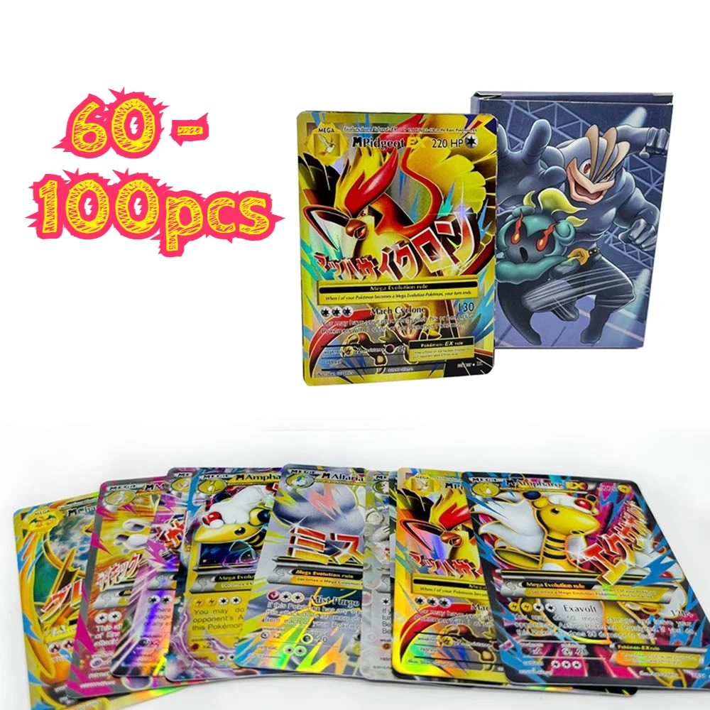 60/100 Stück Pokemon Glänzende Karten Englische Version MEGA GX Vmax TAG EX Proxy Sammelkarten Spielzeug Kindergeschenk