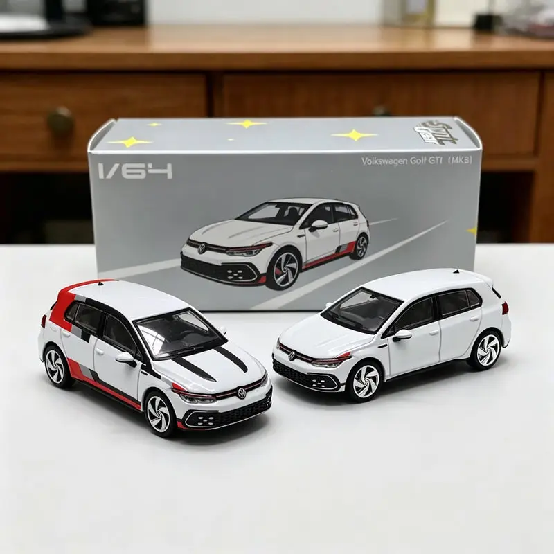 1:64 Golf R GTI MK8 Alloy Hatchback Sports Car Model Diecast Metal Racing Car Vehicle Model Miniature Scale Simulation Kids Gift
