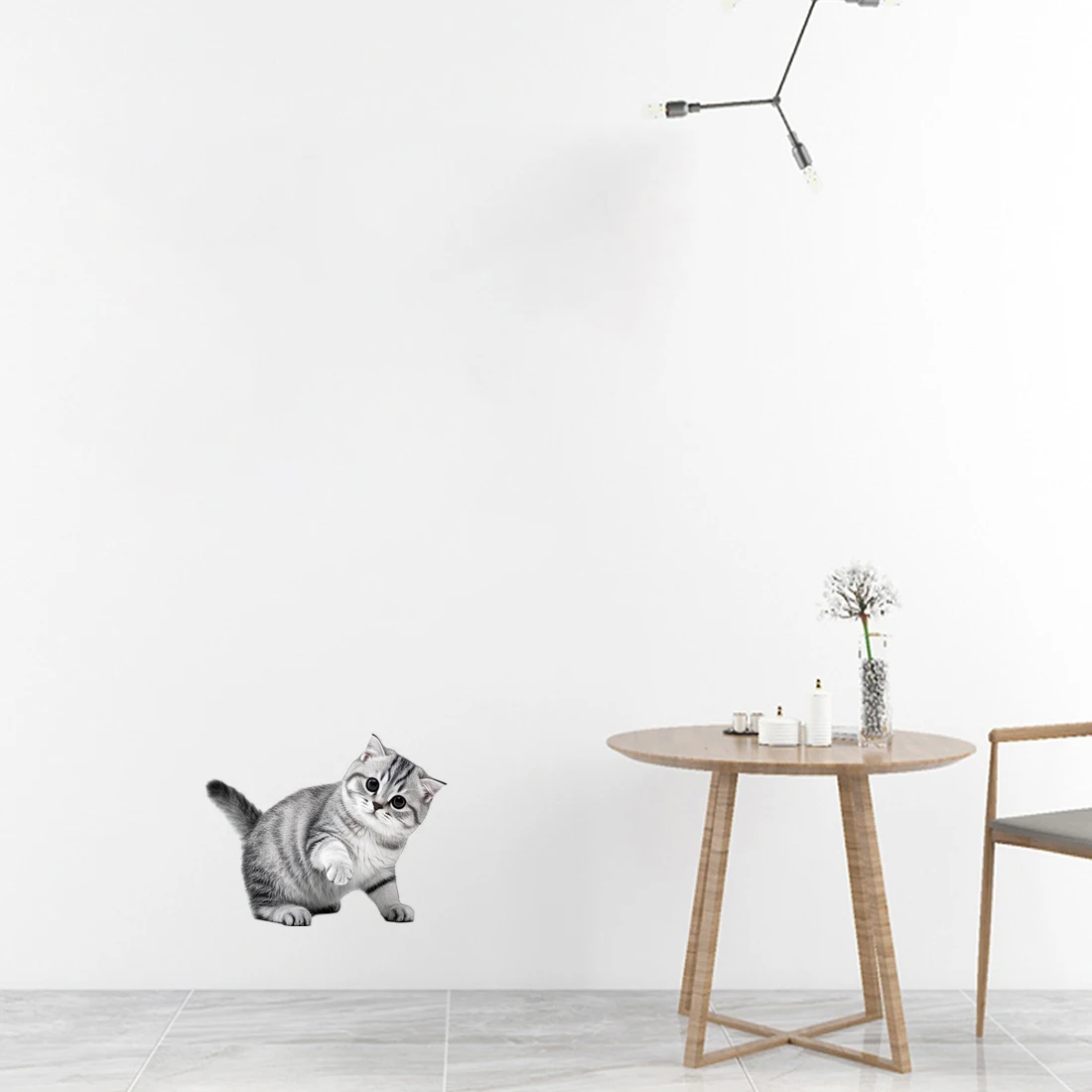 Three Ratels CG84 Cute silver cat animal stickers for home decoration pet supplies decals car stickers
