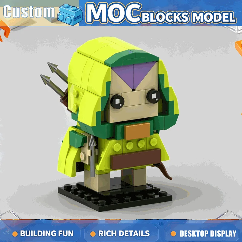 NEW 163 PCS Green Hooded Archer Warrior Figure Model Building Blocks DIY Assembly Educational Collection Display Creative Gift