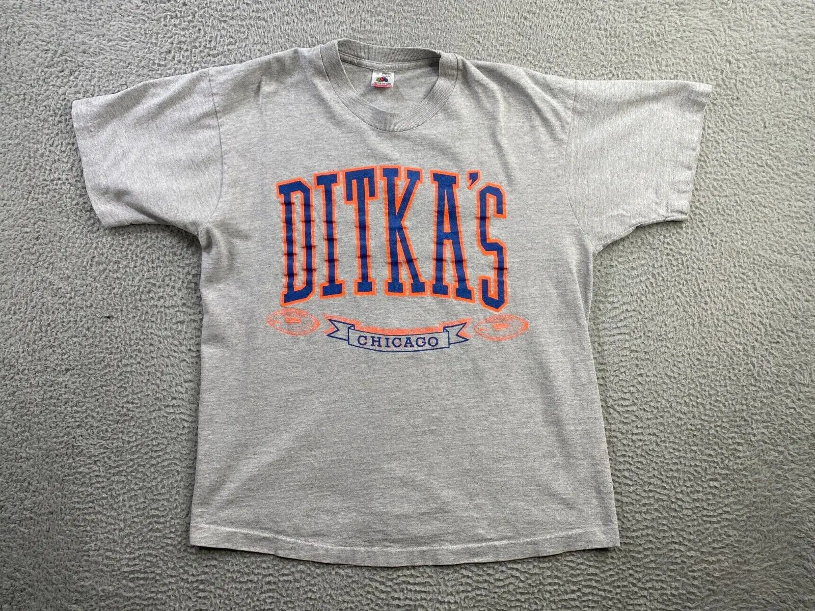 Vintage Ditkas Shirt Herren XL (passend für Größe Groß) Grau Mike Ditka Chicago 90er Jahre USA