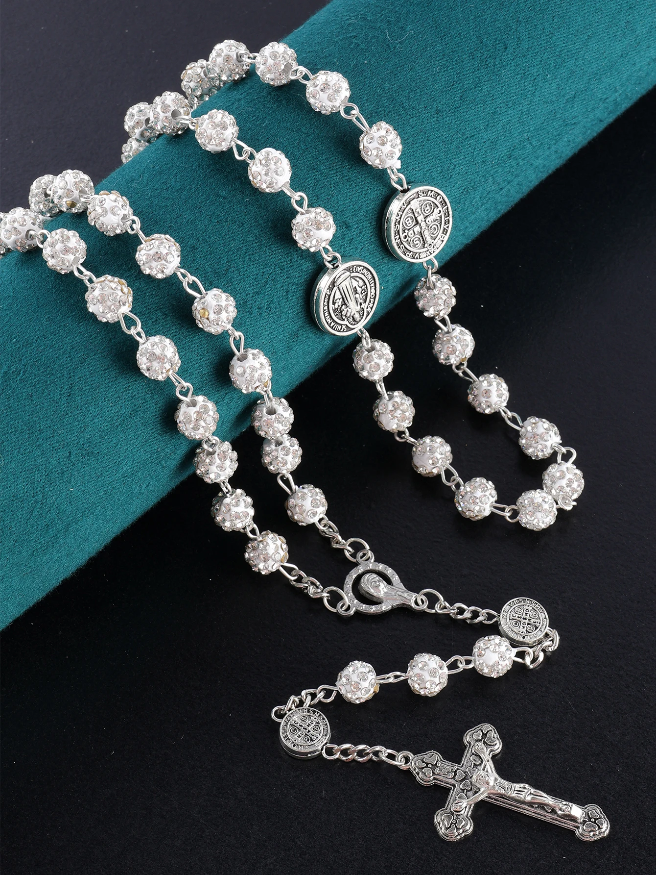 1 Stück Retro Religiöser Persönlichkeits-Rosenkranz für Männer und Frauen, Klassisch Mehrfarbig Handgefertigt Hochwertig 8mm Rosenkranz-Halskette Schmuckgeschenk – Detail 7