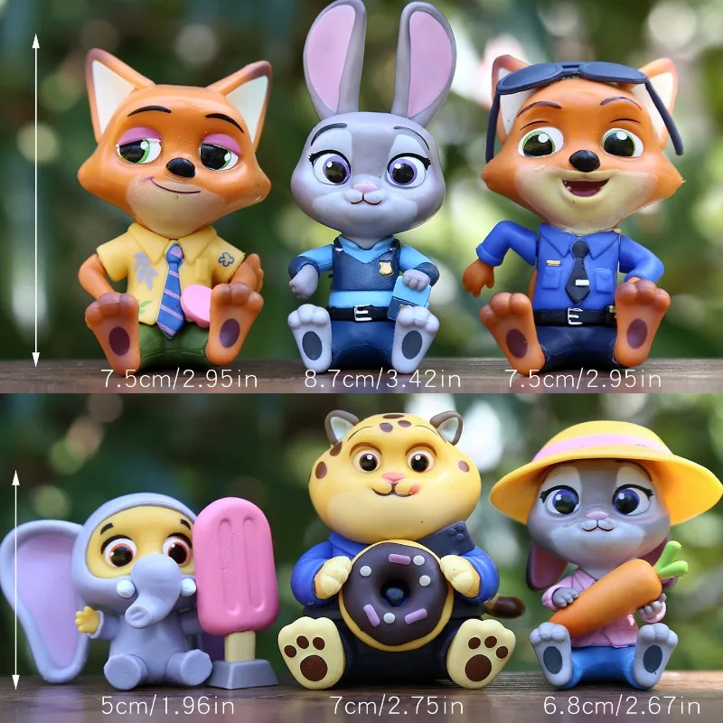 Collectible 6-Piece Articulated Dolls, Disney Zootopia, Full Character Kids' Desktop Ornament DealKids' Disney Kids Toy Special