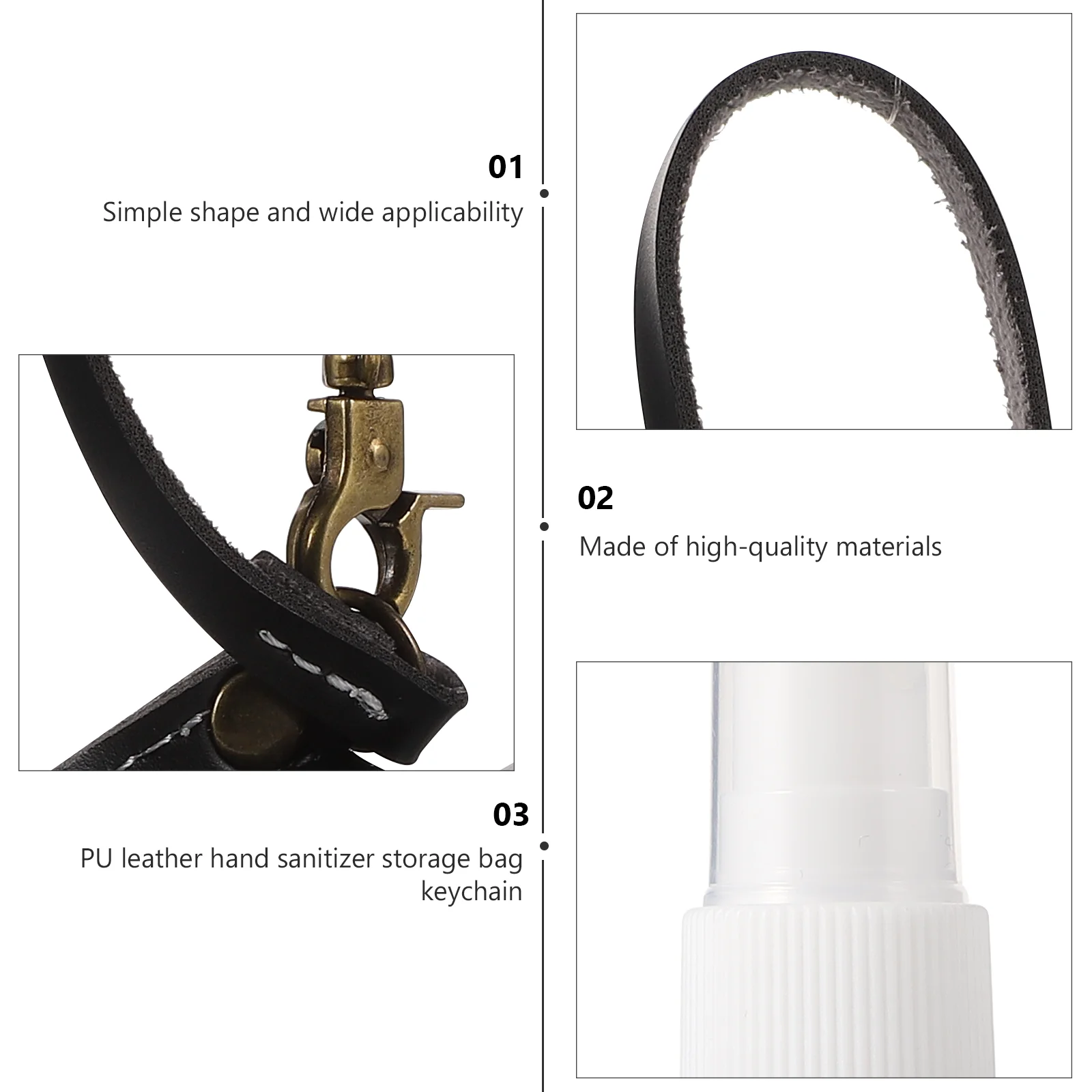 

PU 60ml PET Spray Bottle Keychain H Travel Shampoo Lotion Soap Toiletry Refillable Bottles Holder Storage Cute