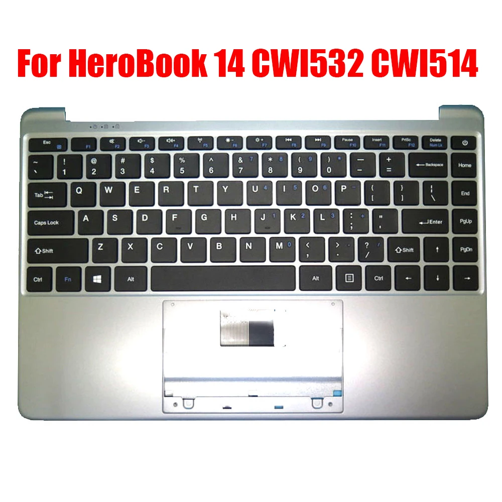 Imagem -03 - Laptop Substituição Palmrest para Chuwi Herobook 14 Cwi532 Cwi514 Cinza Retroiluminado Inglês Teclado Alemão Novo us gr