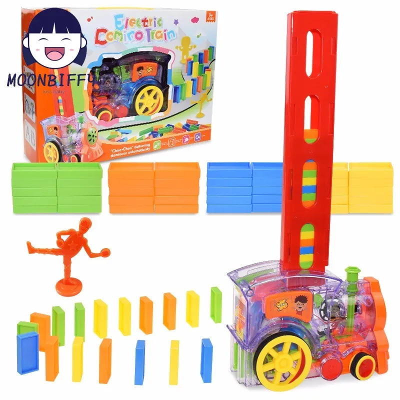 Motorisierte Domino Zug Auto Kit Set Up Blöcke Aufzug Sprungbrett Brücke Set Bunte Ziegel Kunststoff Spielzeug Geschenk für Kinder Kinder