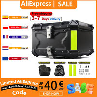 65L,55L Universal Motorcycle Trunk Tail Box Aluminum Top Box Rear Luggage Case Waterproof Motorbike Top Case Helmet Box Toolbox