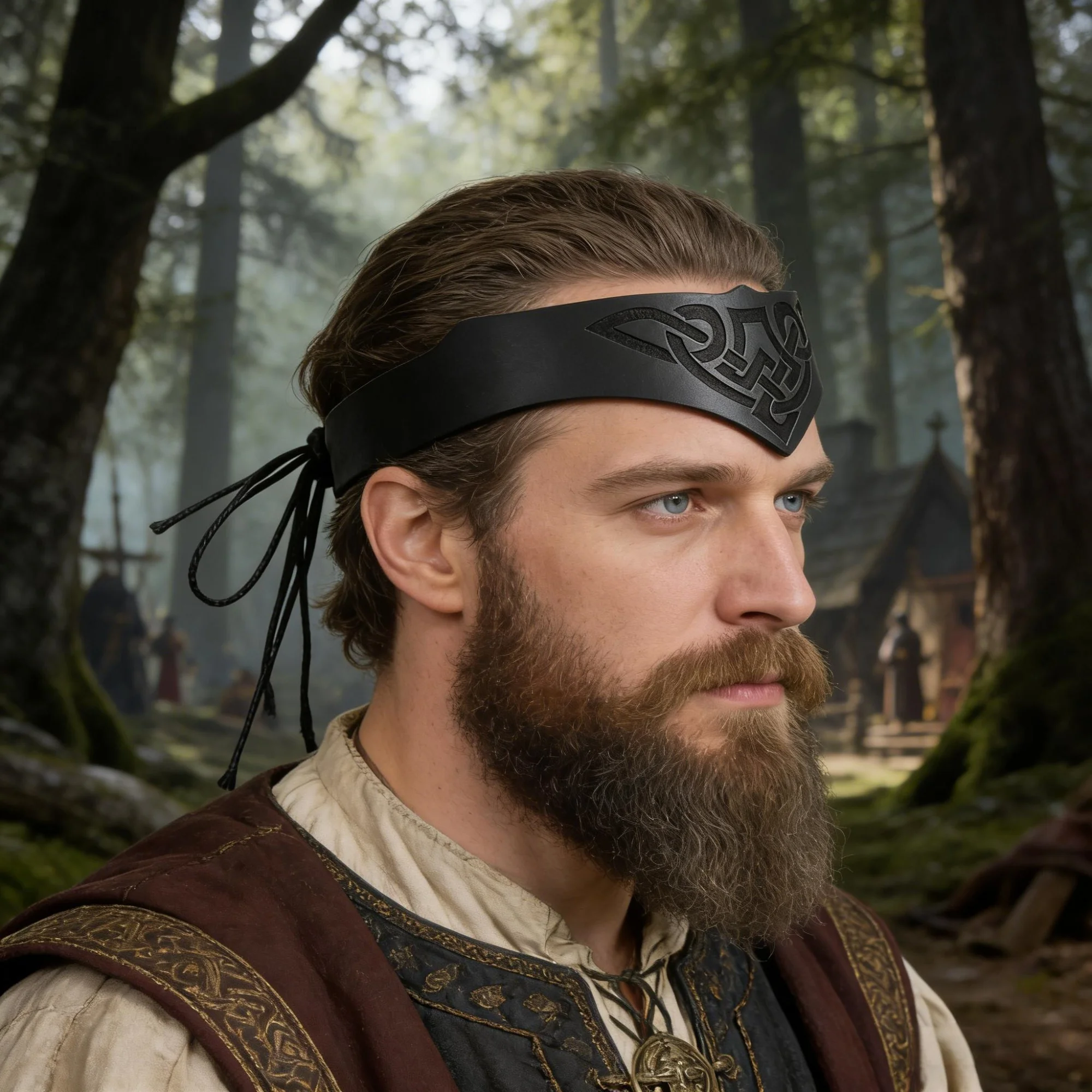 Mittelalterlicher Geprägter Kunstleder-Kopfschmuck, Retro Renaissance Verstellbares Stirnband, Cosplay-Kostüm-Accessoires