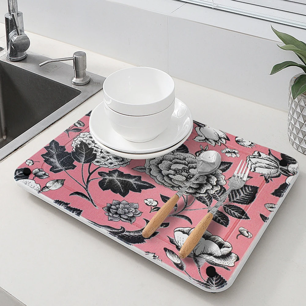 

High Color Diatomaceous Earth Drain Mats Quick Dry Heat Insulation Desktop Pad For Ceramic Cups