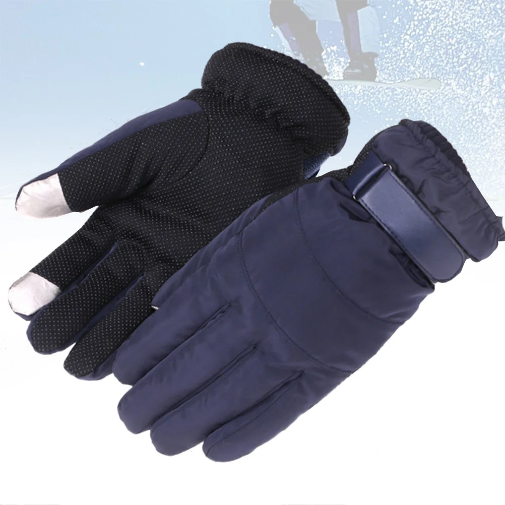 따뜻한 양털 터치 스크린 장갑 겨울 남여 공용 스키 손가락 장갑 야외 하이킹 등산 추운 날씨를위한 미끄럼 방지 손바닥