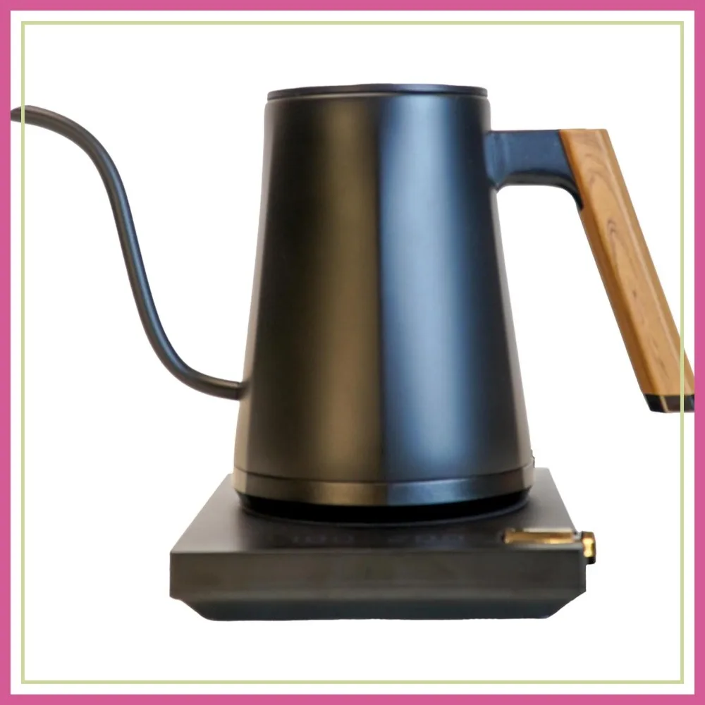 

Electric Pour Over Kettle 600ml Gooseneck with Temperature Control Rapid Heating Stainless Steel