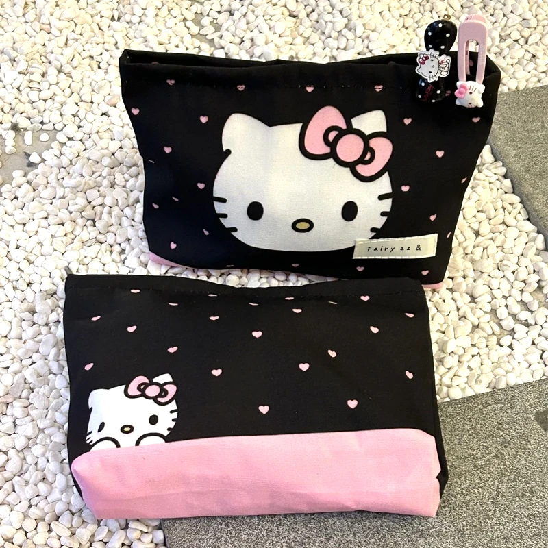 Harajuku Japanese Girl Polka Dot Hello Kitty Makeup Storage Bag Kawaii Charms Storage Bag Birthday Gift