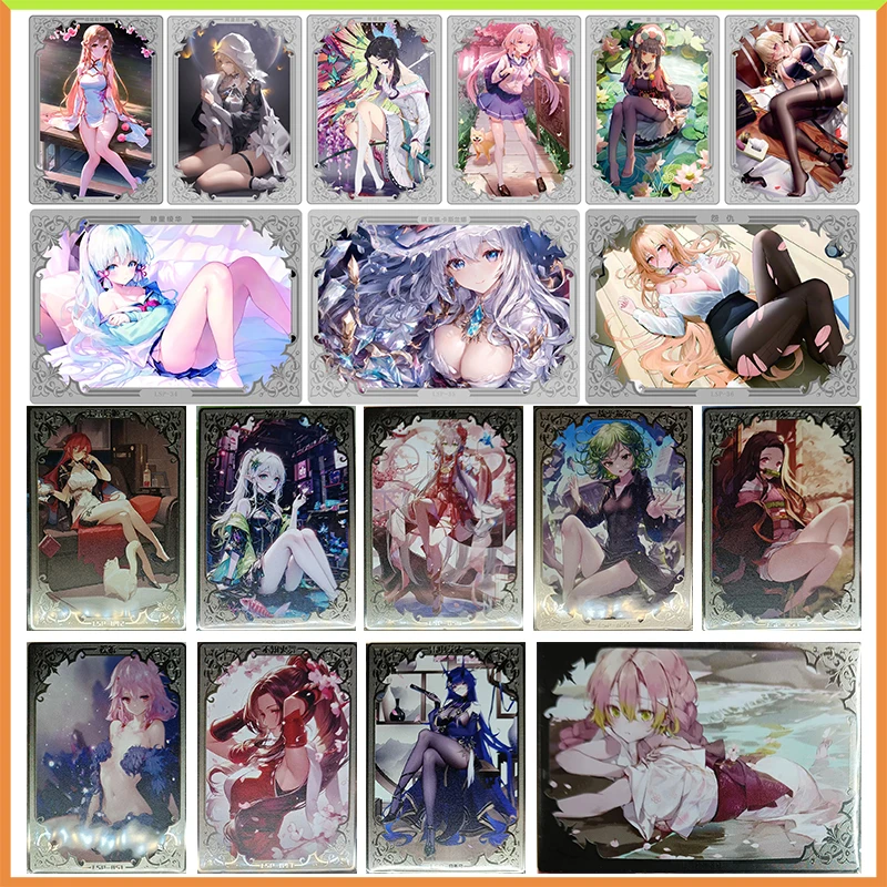 

Anime Goddess Story DIY ACG Metal Glitter Yuuki Asuna Himeko Kanroji Mitsuri Toys for boys Collectible Cards Birthday Present