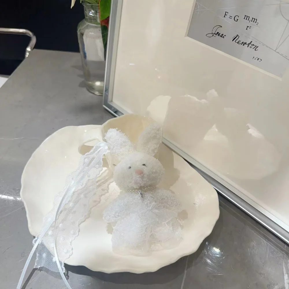 

Creative PP Cotton Lace Skirt Bear Keychain Pearl Bow Y2K Bag Charm Korean Style Soft Rabbit Pendant Daily