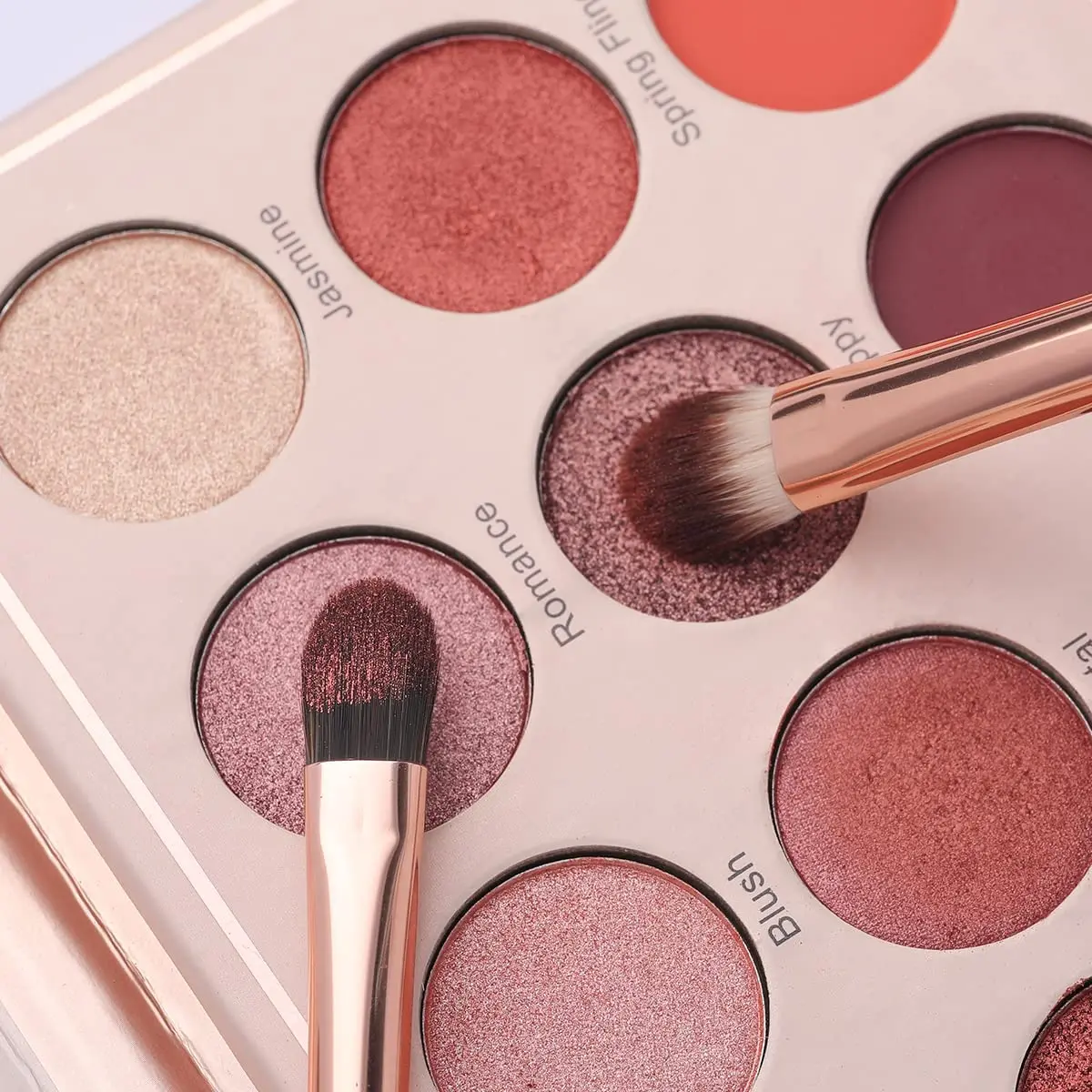 مجموعة فرش مكياج احترافية مكونة من 6 قطع مع شعيرات نباتية ناعمة ومقبض خشبي للمزج وخافي العيوب والحواجب