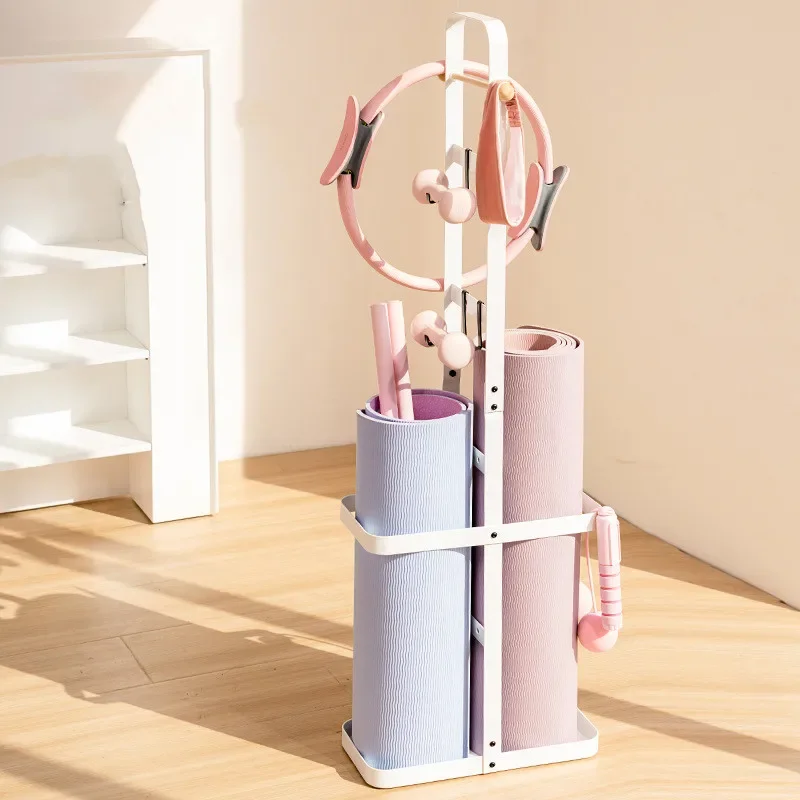 INS Creative Yoga Mat Iron Art Storage Rack Household Jump Rope Mat Fitness Equipment Badminton Racket Foam Shaft Shelf