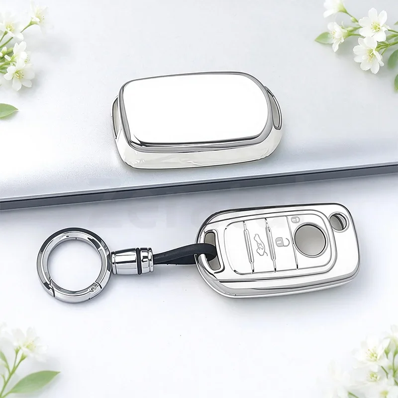 TPU Car Folding Key Case Cover For FIAT 500X Doblo Argo Grazie Tipo Toro Nuovo Freedom Shell Protector Holder Fob Accessories