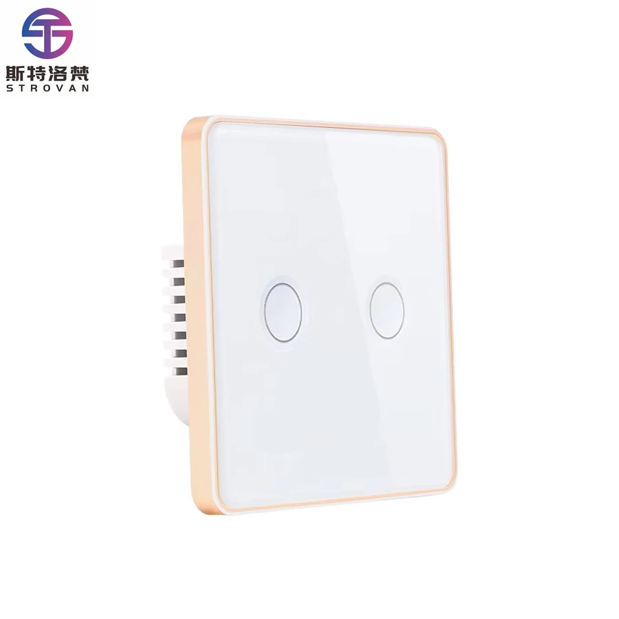 

STLF Smart Life Home House Eu Smart Switch Zigbee Wireless Remote Led Light Tuya Wall Switch 2 Gang