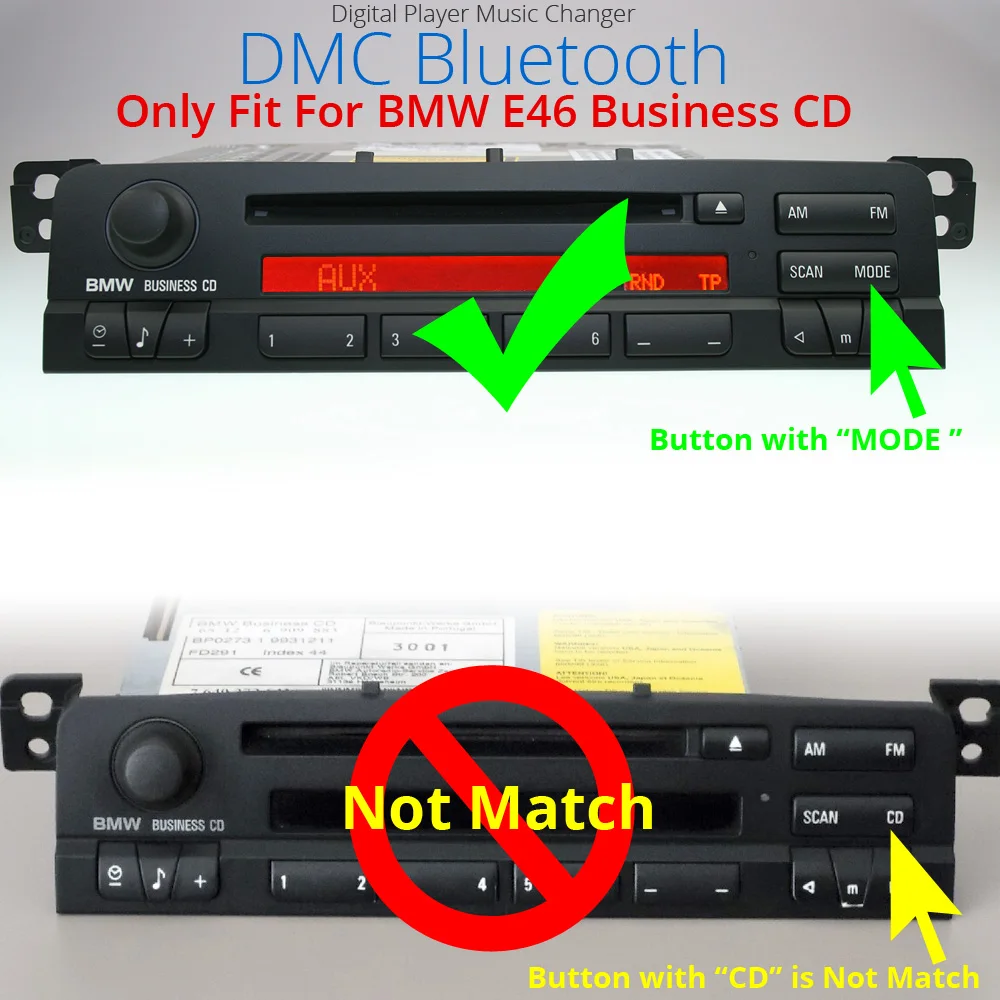 For BMW 3 E46 Business CD Radio WAV WMA MP3 Audio Input Car DMC