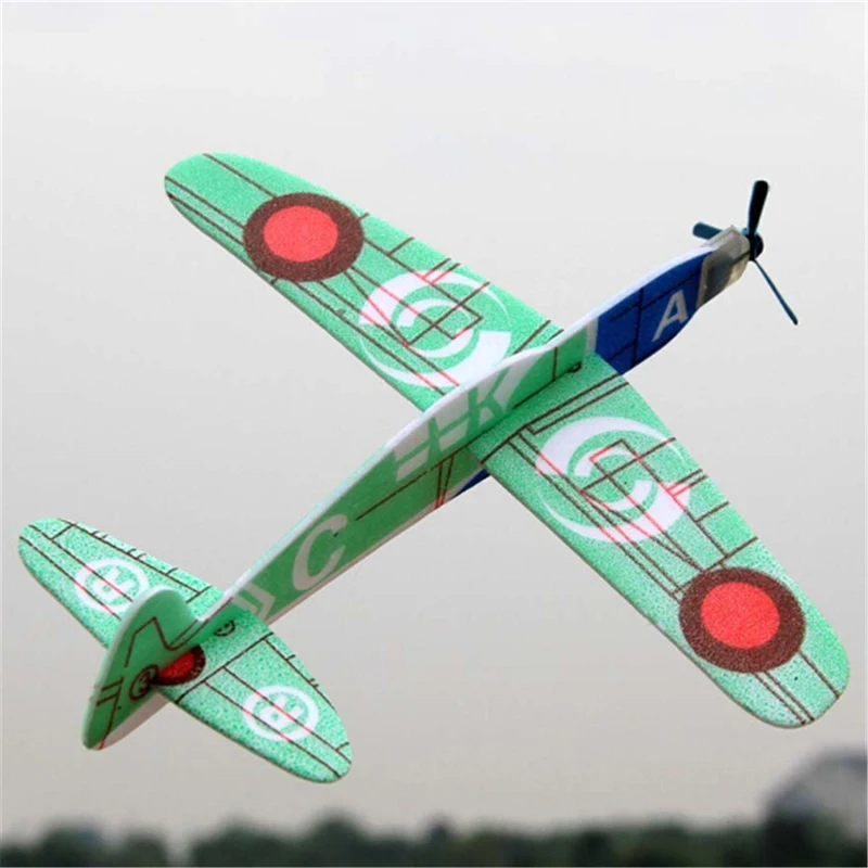 19cm Hand Throw Flying Glider Planes Foam Airplane Party Bag Fillers Kids Toys Random Color 1 Pc