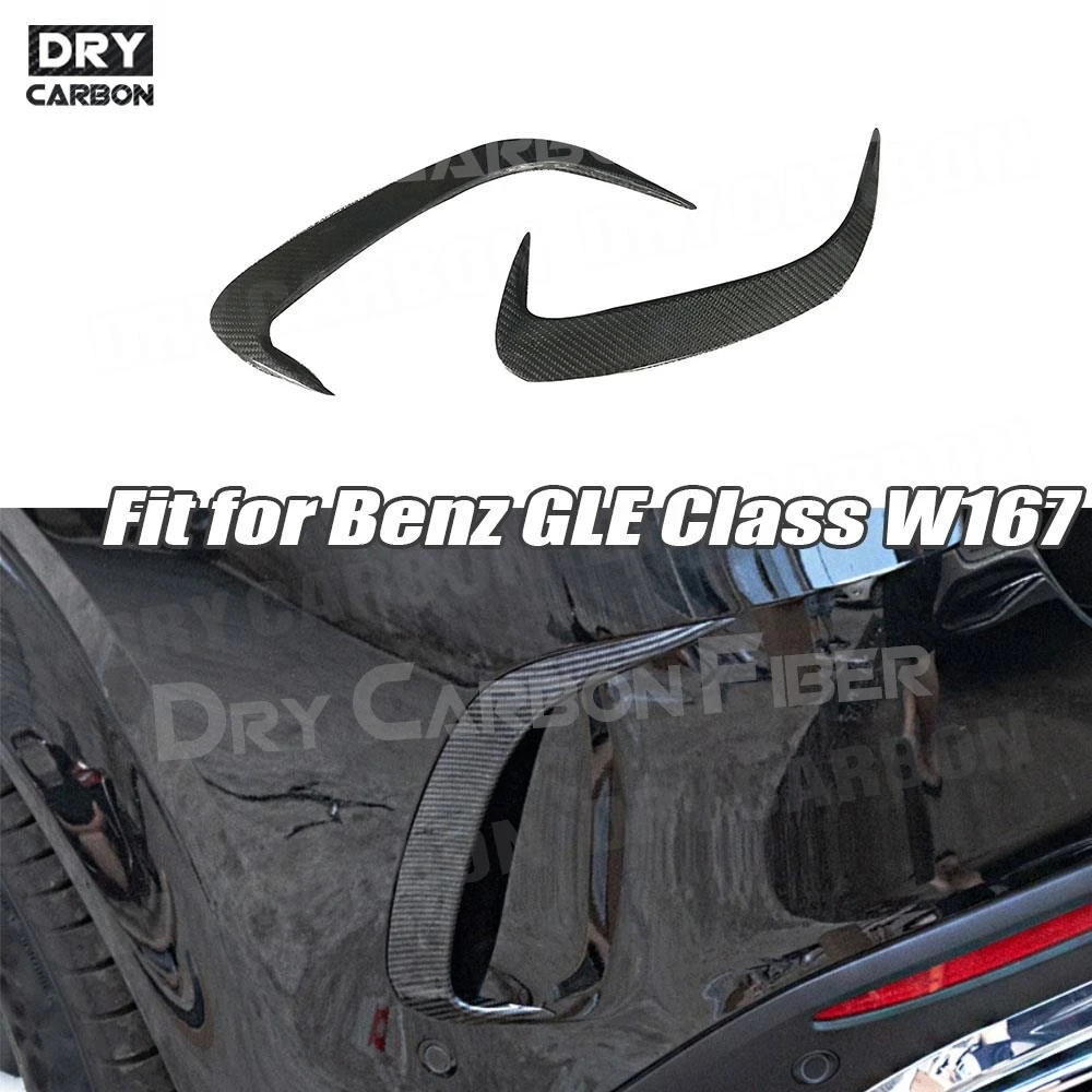Dry Carbon Fiber Rear Bumper Splitters Flaps Lip Spoiler For Benz GLE Class W167 GLE350 GLE450 GLE53 AMG Sport SUV 2020 ABS 