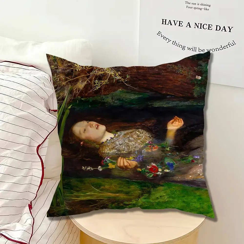 H-Hamlets O-Ophelia Pillow cases Organic Linen Pillow Case Double-Sided Print Cushion Cover for Sofa Home Decor Gift