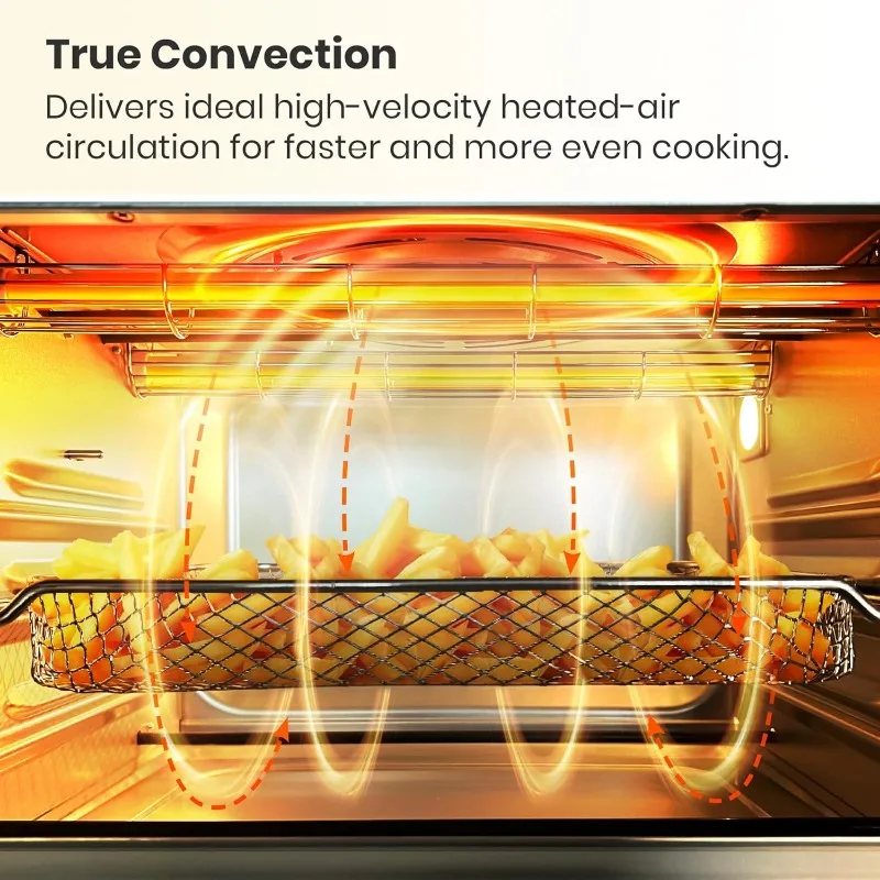 Retro Style Infrared Heating Air Fryer Toaster Oven, Extra Large Countertop Convection Oven 10-in-1 Combo, 6-Slice Toast