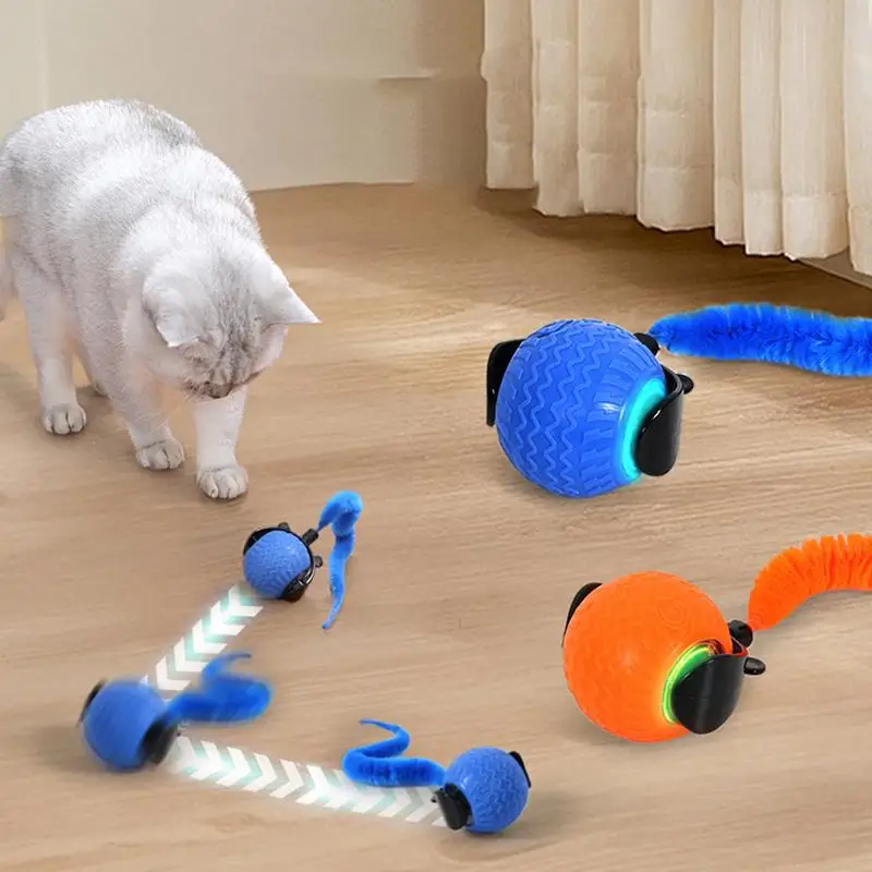 Interactive Cat Toys Ball Auto Electric Rolling Ball Toys Pets Smart Automatic Rolling USB Rechargeable for cat Exercise Play