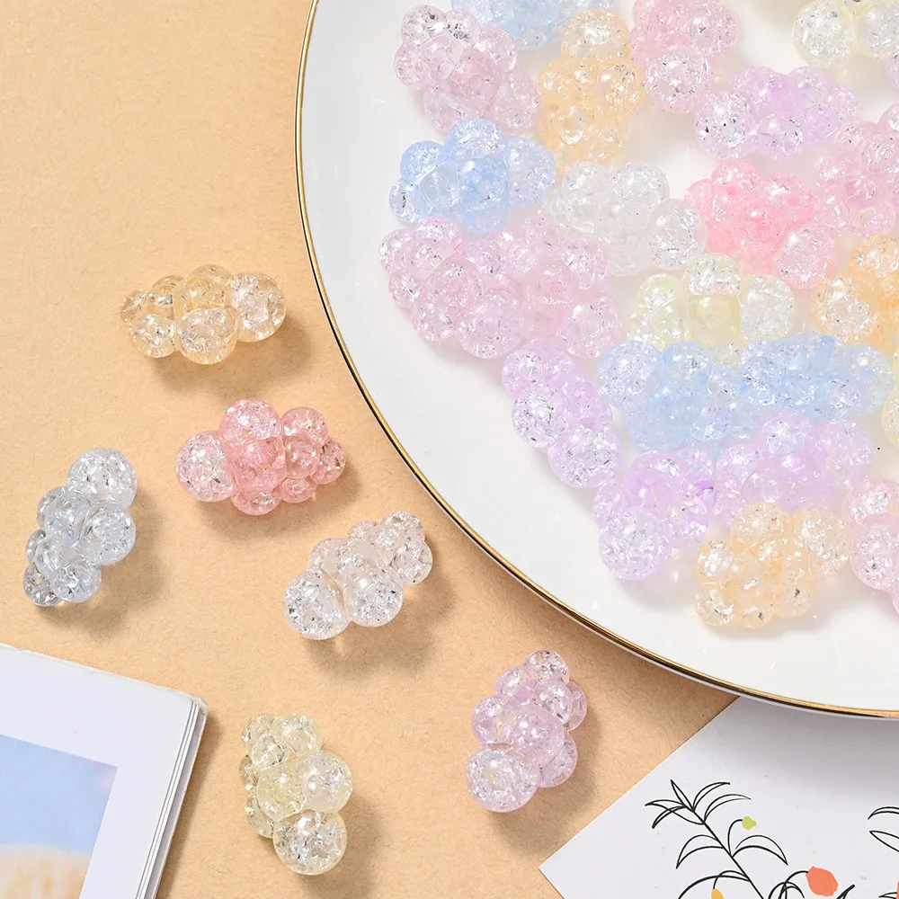 10Pcs 23x17mm Acrylic Crack Clouds Shape Beaded Loose Spacer Beads For Jewelry Making DIY Pendant Necklace Earring Accessories