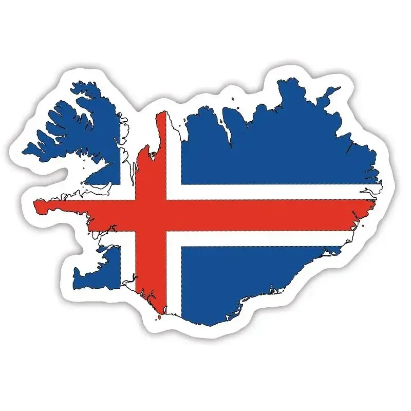 5 PCS Iceland Flag Sticker Countries Map Travel Stickers for Laptop Luggage Suitcase Motor Car Bike Scrapbooking Decals Kids Toy