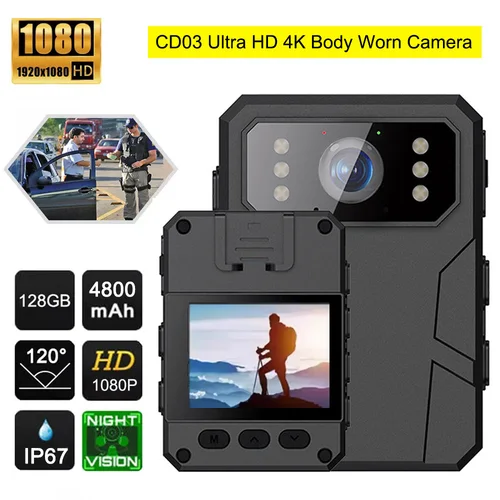 Imagen 2 del producto Minicámara Full HD de 1080P, videocámara pequeña de vigilancia para el hogar, pantalla de 2 pulgadas, visión nocturna, grabadora de vídeo, Cuerpo de Policía de Seguridad