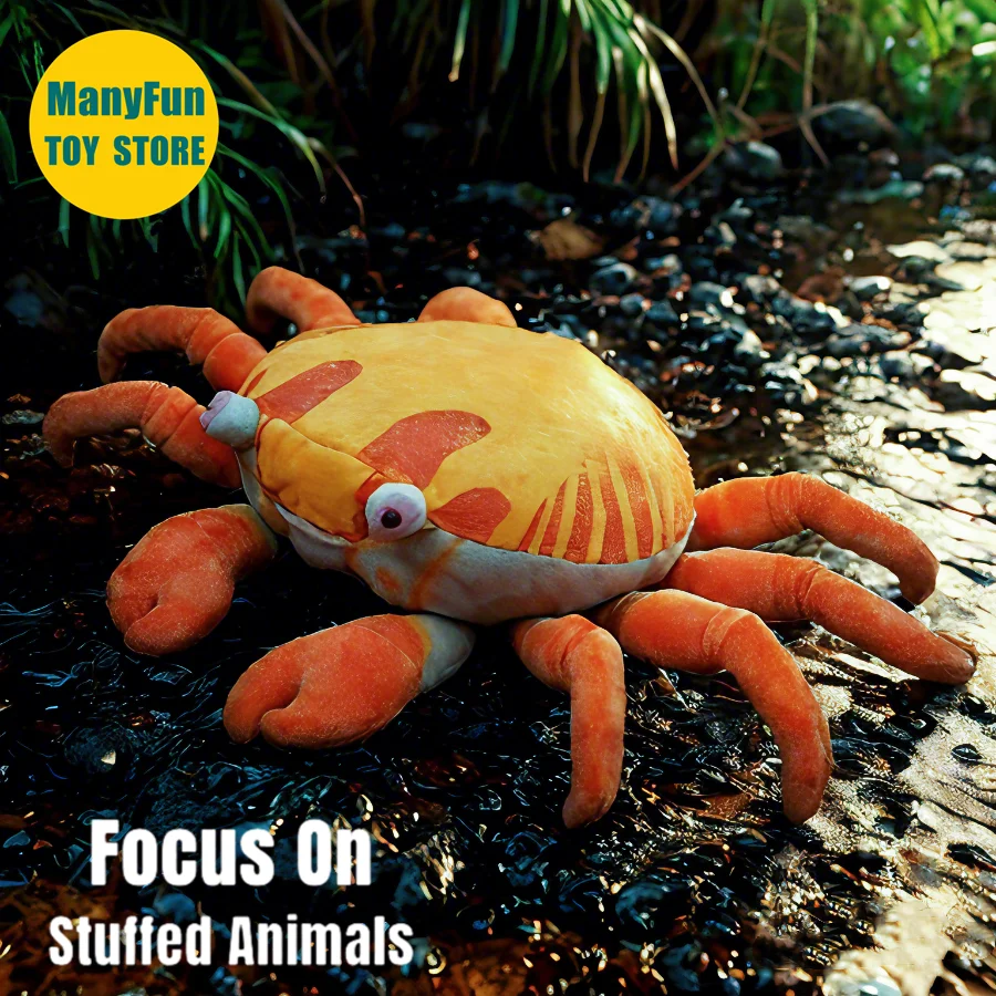 

Red Rock Crab High Fidelity Anime Cute Plushie Stone Crab Plush Toys Lifelike Animals Simulation Stuffed Doll Kawai Toy Gifts