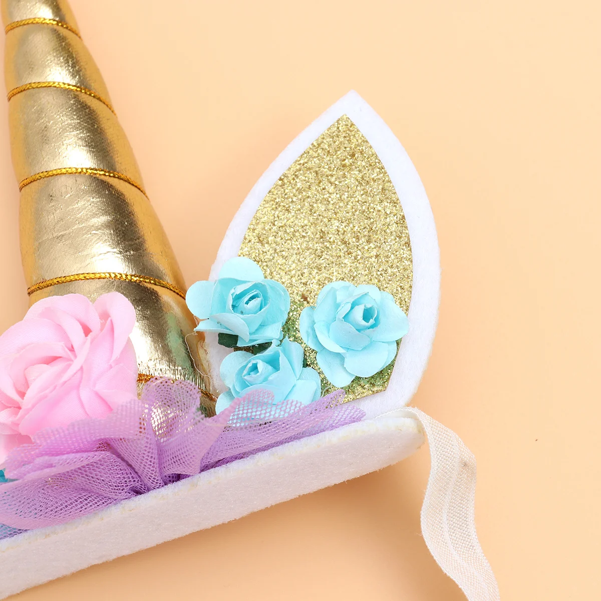 

Unicorn Headband for Gold Hair Flowers Headdress Party Decoration Lightweight Comfortable Cosplay Christmas Gift