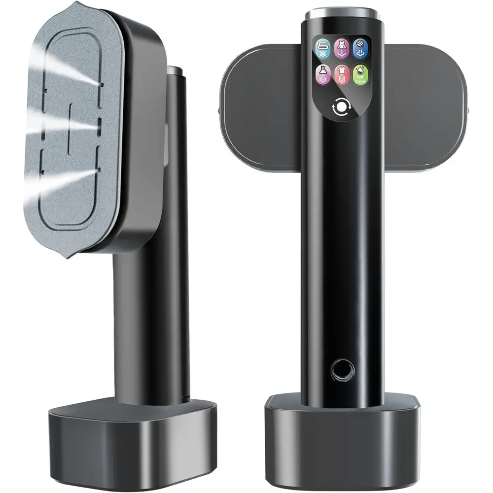 

Portable Steamer & Iron 2 in 1, 1300W, 15s Heat Up, LED Touch Display, 6 Settings, 35 Mins Runtime, 190ml Tank