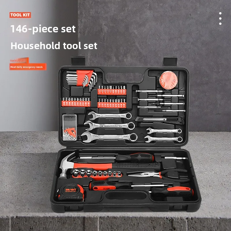 

146-Piece Automotive and Household Tool Set -Multifunctional Kit for Car Enthusiasts, DIY Home Repairs, and Everyday Maintenance