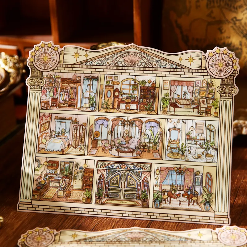 Mr. Paper 3Pcs/Pack Vintage Apartment Scene Sticker Set Starlight Mansion For Journal Scrapbooking DIY Decoration - view 5