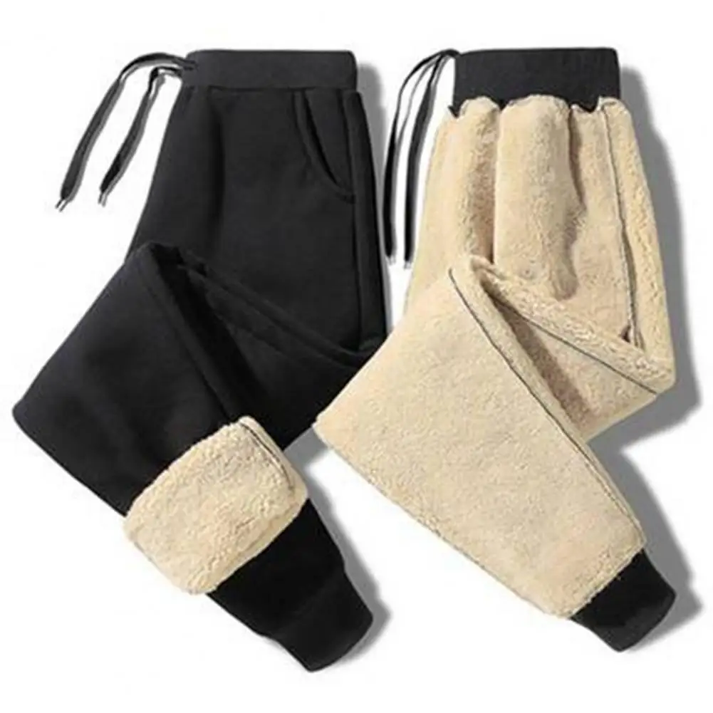 2 Pcs/Set Men Coat Pants Suit Hooded Thick Soft Plush Hooded Sportswear Elastic Waist Long Sleeve Warm Fall Winter Tracksuit